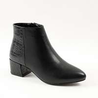 Blancheporte Nízke čižmy s krokodílimi detailmi, čierne čierna