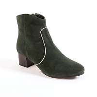 Blancheporte Nízke čižmy z koženej usne, tmavozelené tmavozelená