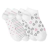 Blancheporte Nízke ponožky so zladeným motívom, súprava 4 páry červená