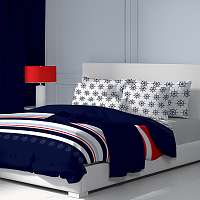 Blancheporte Obliečky bavlna Navy tmavo modrá/biela obliečka na vankúšikx40cm