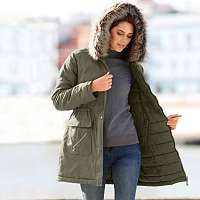 Blancheporte Obojstranná nepremokavá parka khaki