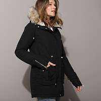 Blancheporte Parka s kapucňou a hrejivou podšívkou čierna