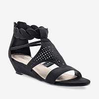 Blancheporte Perforované sandále so splietaným remienkom čierna