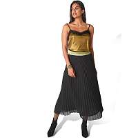 Blancheporte Plisovaná sukňa so zlatým pásom čierna