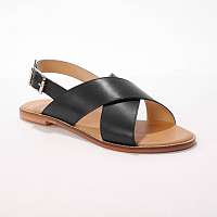 Blancheporte Ploché kožené sandále, čierne čierna
