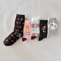 Blancheporte Ponožky s vianočnými motívmi, 5 párov sivá/ružová/čierna