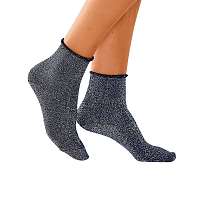 Blancheporte Ponožky sa trblietavým vláknom Lurex, súprava 2 párov sivá+modrá