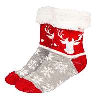 Blancheporte Ponožky zimné sivá/červená-42