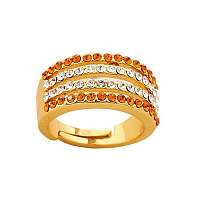 Blancheporte Pozlátený viacradový prsteň s krištáľmi zlatá uni