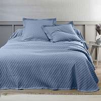Blancheporte Prikrývka na posteľ s reliéfnym vzorom modrá0x250cm