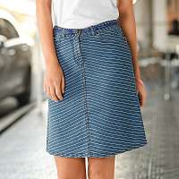 Blancheporte Pruhovaná džínsová sukňa modrá