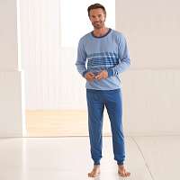 Blancheporte Pruhované pyžamo s nohavicami modrá 78/86 (S)