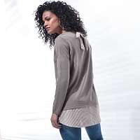 Blancheporte Pulóver s efektom 2 v 1, prúžky sivá