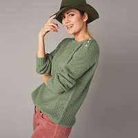 Blancheporte Pulóver s okrúhlym výstrihom, z anglického úpletu khaki