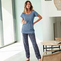 Blancheporte Pyžamo s krátkymi rukávmi, leopardí vzor modrosivá