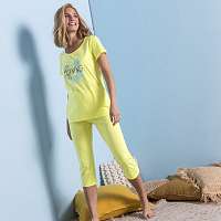 Blancheporte Pyžamo sa 3/4 nohavicami, bavlna, potlač Morning žltá
