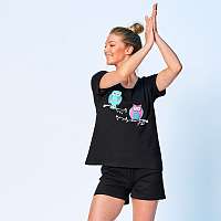 Blancheporte Pyžamo so šortkami, motív sovičiek čierna