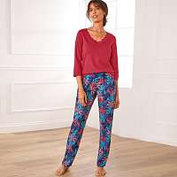 Blancheporte Pyžamové nohavice s exotickým vzorom bridlicová