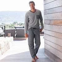 Blancheporte Pyžamové nohavice s potlačou antracitová/sivá