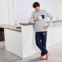 Blancheporte Pyžamové nohavice s potlačou nám.modrá 72/74