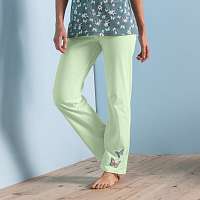 Blancheporte Pyžamové nohavice so stredovým motívom motýľov, bavlna anízová