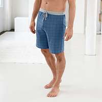 Blancheporte Pyžamové šortky kockované/s potlačou, 2 ks modrá+sivý melír