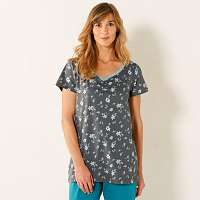 Blancheporte Pyžamové tričko s krátkymi rukávmi a potlačou sivá
