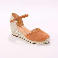 Blancheporte Remienkové espadrilky na klinovom podpätku karamelová