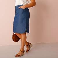 Blancheporte Rovná džínsová sukňa modrá