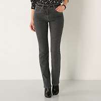 Blancheporte Rovné džínsy pre nízku postavu tmavá sivá