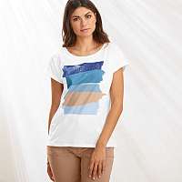 Blancheporte Rovné tričko s artovou potlačou, džersej modrá