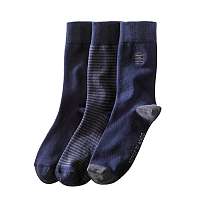 Blancheporte Sada 3 párov ponožiek nám.modrá