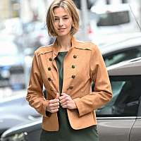 Blancheporte Sako v semišovom vzhľade karamelová