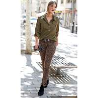 Blancheporte Skinny nohavice s leopardím vzorom gaštanová