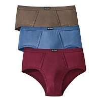 Blancheporte Slipy s vyšším pásom, sada 6 ks 2xbordó+2xmodrá+2xkhaki 101/108 (XL)