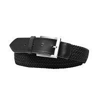 Blancheporte Splietaný opasok s koženým zakončením čierna (80 cm)