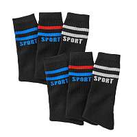 Blancheporte Športové ponožky, súprava 6 párov čierna