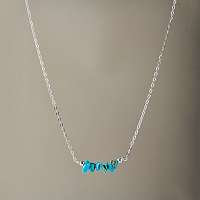 Blancheporte Strieborný náhrdelník s kamienkami tyrkysu tyrkysová