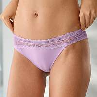 Blancheporte Súprava 3 nohavičiek midi z bavlny a čipky slivková+purpurová+lila