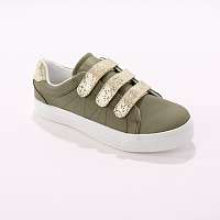 Blancheporte Trblietavé tenisky na suchý zips, khaki/zlaté khaki