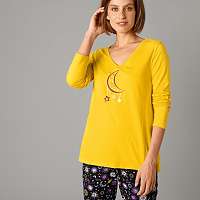 Blancheporte Tričko s dlhými rukávmi a potlačou Mesiaca žltá