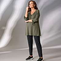 Blancheporte Tunika s čipkou a zipsom, khaki khaki