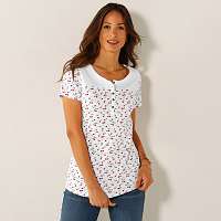Blancheporte Tuniské tričko s potlačou čerešní biela