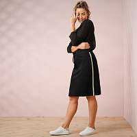 Blancheporte Úpletová sukňa s kontrastnými lemami čierna 58