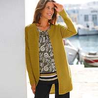 Blancheporte Vrúbkovaný sveter zelená machová