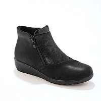 Blancheporte Vysoké topánky s efektom 2 materiálov s fleecovou podšívkou, čierne čierna